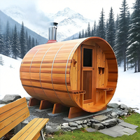 Elegante Stilvolle Moderne Fass-Sauna Wunderschöne Traditionelle Außensauna mit Panoramaglas für Privaten Spa-Bereich