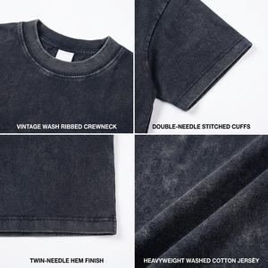 Nouveau design, t-shirt court pour femme, été, poids lourd, 220 g/m², 100 % coton, personnalisé, grande taille, ample, vintage, lavé, prix bas - Product Image 2