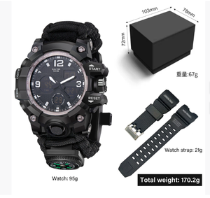 DFS10 Customizable Multifunctional LOGO Outdoor <b>Compass</b> Hiking Survival Tactical <b>Watch</b> <b>With</b> Whistle Fire Starter - Product Image 1