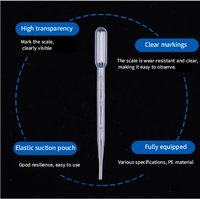 DATANG A100-3 0.2/0.5/1/2/3/5/10ml Consommables de laboratoire Micropipette en plastique jetable compte-gouttes Pipette Pasteur de transfert
