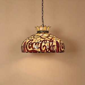 Lámpara de Araña LED de Estilo Europeo de 20 Pulgadas, Diseño Vintage de Vidrio Tintado, Altura Ajustable, Diseño de Letras, para Sala de Estar, Regulable, Luz Cálida - Product Image 1