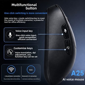 <span class=keywords><strong>Souris</strong></span> USB à commande vocale alimentée par l'IA, affichage du niveau de batterie, logiciel gratuit à vie, prête à l'emploi au bureau, conçue ergonomiquement pour ordinateur portable - Product Image 4