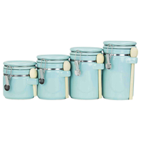 Bocaux de rangement de cuisine en céramique carrée beige personnalisés avec couvercle hermétique, contenants alimentaires durables pour cadeaux