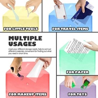 Carpeta A4 para archivos de botón, bolsa de archivo de sobre transparente para oficina, con diseños personalizados