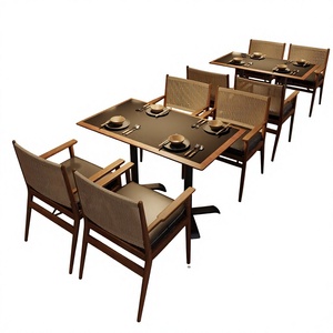 Ensemble table et chaises de restaurant Shanyefeng au design moderne et personnalisable, table à fondue, structure <span class=keywords><strong>en</strong></span> <span class=keywords><strong>bois</strong></span> massif - Product Image 1