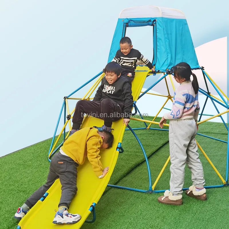 Nieuwe Combinatie 10FT Dome Klimmer Speeltuin Outdoor Gebruik Met Swing Platform En Glijbaan Voor Kinderen Spelen Oefening