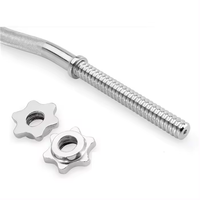 TOPTONS Fitness 120cm Super EZ Triceps Curl Barbell Bar Avec Spin Colliers Tige Courbée En Acier Chrome Poids Fileté Standard Bar