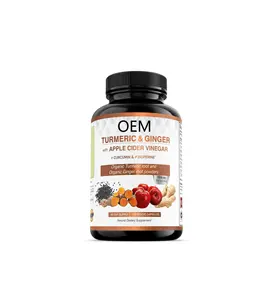 OEM Capsules végétariennes contenant du curcuma, du gingembre et du vinaigre de cidre de pomme pour favoriser les articulations et l'immunité