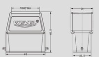 Connecteur industriel rectangulaire WEVEL H10A-TO-2B/H10A-SO-2B IP65 robuste mâle/femelle en cuivre plaqué argent et aluminium moulé sous pression