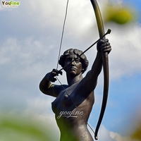 Statue de Diane, déesse classique en bronze grandeur nature, pour extérieur, sculpture antique d'une archerette chasseuse Artemis pour la décoration de jardin