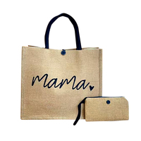 Sac fourre-tout en jute personnalisé moyen pour mariages lettre PC style plage avec broderie/numérique/soie/transfert de chaleur impression invité
