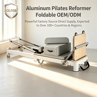 Hochwertiges Platzsparendes Klappbares Aluminium-Pilates-Reformer Professionelles Pilates-Bett mit Sprungbrett