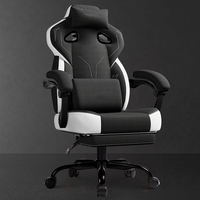 Chaise de jeu AJUNION E-Sports, chaise de jeu respirante en tissu, roulettes pivotantes, coussin, chaise de jeu pivotante, chaise de jeu inclinable