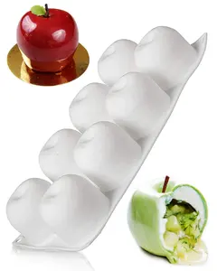 14096 Fruit Shape 8-Cavity Apple Silicone Mold for Baking Mousse Cake Dessert Mold