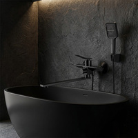 Ensemble de robinet de douche mural pour salle de bain simple carrée à deux voies de haute qualité