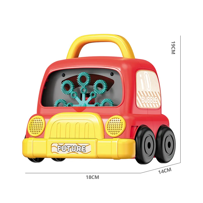 Nouvelle arrivée de jouets d'été pour l'extérieur Machine à bulles électrique lumière colorée automatique dessin animé savon musique bulle voiture jouets