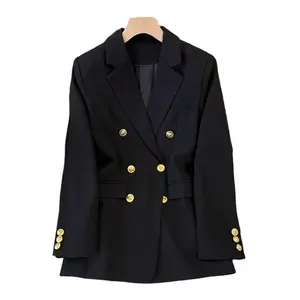 Women Office Lady Business Trendsetter Breasted Trim Suit Tops Clothes Coat Female Suit Women&#39;s Loose Button Business Casual