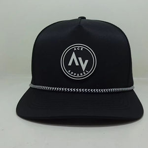 Gorras de béisbol con logotipo de goma de PVC personalizado con corte láser Sombreros de golf deportivos de 5 paneles de alta calidad con cuerda Hombres Sombreros impermeables DOM107 - Product Image 4