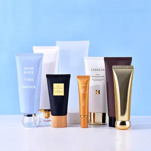 Creme de espuma para uso facial, creme de limpeza facial branca preta para espremer, creme cosmético de 30ml, 50ml, 100ml, 200ml, 250ml tubo macio de plástico para loção