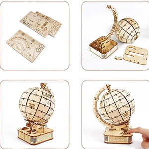 <span class=keywords><strong>Globe</strong></span> <span class=keywords><strong>terrestre</strong></span> rotatif créatif personnalisé, nouveau et tendance, casse-tête en bois <span class=keywords><strong>3D</strong></span>, <span class=keywords><strong>puzzle</strong></span> éducatif pour enfants et adultes, ornement de bureau, jouet artisanal DIY - Product Image 3