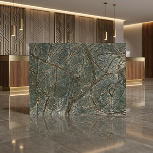 Revêtement mural flexible en pierre vert forêt tropicale OEM, motif marbre, certifié CE, garantie 5+ ans, prix bas, pour cuisine extérieure et salle à manger - Product Image 1
