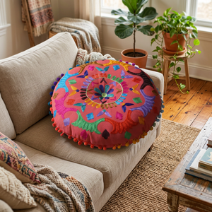 Asiento redondo bordado, cojín de suelo Tatami de meditación, decoración Floral para el hogar para uso en Hotel o Hospital - Product Image 3