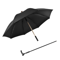 Parapluie de bâton de marche détachable de vieil homme imperméable à l'eau solide et droit manuel ouvert parapluie d'escalade antidérapant avec logo personnalisé