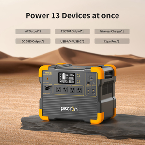 สถานีแบตเตอรี่ Pecron E1500LFP LiFePO4 ความจุสูง เครื่องกำเนิดไฟฟ้าพลังงานแสงอาทิตย์แบบพกพา กำลังไฟสูง 2200w พาวเวอร์แบงค์สำหรับการตั้งแคมป์ - Product Image 1