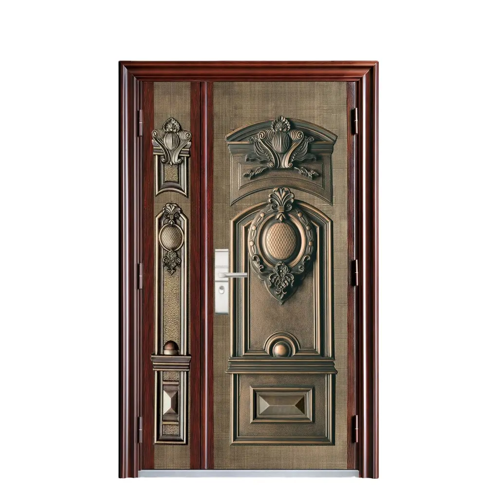 Corrosion protection copper imitating door entry steel door with main gate design