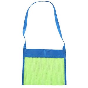 Bolsa de playa de malla para niños, bolsa de almacenamiento de juguetes cruzada resistente al agua con red verde y azul para jugar a excavar arena - Product Image 1