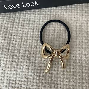 Lazo para el pelo metálico de aleación, dorado y plateado, de alta elasticidad, tocado informal, verano 2024 - Product Image 2