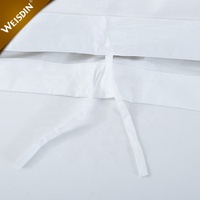 Ensemble de draps de lit à rayures blanches King Size Crisp Taie d'oreiller plate ajustée Heavyweight Hotel Quality Factory Direct 100% Cotton Striped