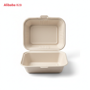 Contenedor de Bagazo con Logotipo Personalizado al por Mayor, Caja de Almuerzo Sostenible de Fibra de Caña de Azúcar para Catering a Granel y Entrega de Alimentos - Product Image 2