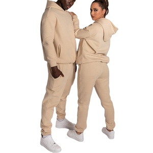Wholesales <strong>Cheap</strong> Fleece Lined Polyester Hoodie Sweatshirt Jogger Pants Sweatsuit <strong>Tracksuit</strong> Set for Women and Men - Product Image 5