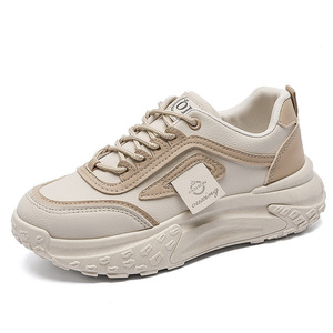 Zapatillas Blancas Casuales de Mujer Estilo Coreano con Plataforma y Cordones, Zapatos Gruesos para Otoño que Aumentan la Estatura, Estilo Urbano - Product Image 5