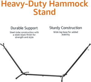 Support de <span class=keywords><strong>hamac</strong></span> portable Danlong 9 pieds, support de <span class=keywords><strong>hamac</strong></span> <span class=keywords><strong>double</strong></span> robuste, support en acier uniquement <span class=keywords><strong>pour</strong></span> terrasse extérieure ou intérieur - Product Image 6