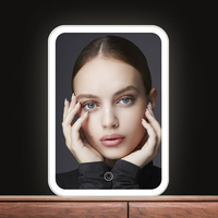Miroir de maquillage LED rechargeable miroir compact debout à la main miroir de beauté cosmétique portable avec lumières