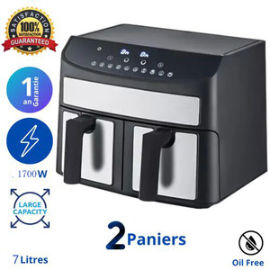 2024 Nhà Máy Mới Thép Không Gỉ Kỹ Thuật Số Thông Minh Kép Lò Nồi Chiên Không Khí 7L Với 2 Giỏ <span class=keywords><strong>LCD</strong></span> Hiển Thị Điện Hộ Gia Đình Phong Cách Hiện Đại - Product Image 3