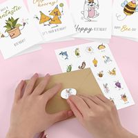 Cartes de vœux d'anniversaire mignonnes avec enveloppes et autocollants, designs variés pour la famille, les amis, le bureau
