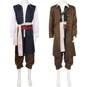 Costume da <span class=keywords><strong>Pirata</strong></span> <span class=keywords><strong>Jack</strong></span> Sparrow per Uomo Adulto, Abito per Halloween, Giacca Medievale Rinascimentale - Product Image 3