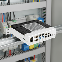 Komputer Mini PC Tanpa Kipas Din Rail 24V DC Power 6 Port LAN Intel I5 6500U Memori 8G PCIE Mini PC untuk Layar Industri