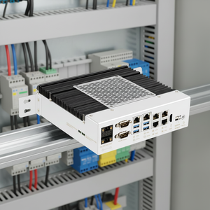Mini PC sin Ventilador para Riel DIN, Alimentación de 24V CC, 6 Puertos LAN, Intel <span class=keywords><strong>I5</strong></span> <span class=keywords><strong>6500U</strong></span>, 8G de Memoria, Mini PC PCIE para Pantalla Industrial - Product Image 2