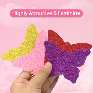 スタイリッシュな乳首カバーストック10色グリッター蝶型使い捨てセクシー胸肉ナイトクラブパーティーデート - Product Image 3