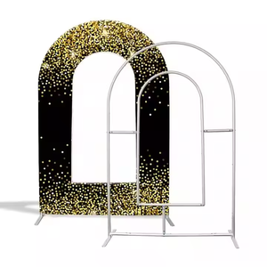 Arco Perforato con Motivi su Entrambi i Lati, Design Pieghevole Rimovibile, Altezza 7-8 Piedi, Larghezza 4-5 Piedi, Coperture in Tessuto Elastico per Eventi - Lujing - Product Image 4