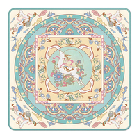 Tapis de table élégant de style chinois avec motif de pivoine dorée, nappe de luxe à motifs floraux peints à l'huile pour le jeu de mahjong américain