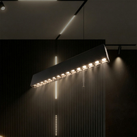 Spot LED linéaire noir anti-éblouissement à grille, multi-têtes, pour bureau, couloir, commerce et décoration intérieure