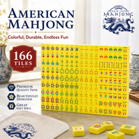Tuiles de Mahjong en Acrylique Jaune Sunburst avec Accent Agrumes, Lot de 166, Personnalisable, Prêt pour l'OEM