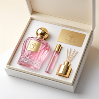 Bouteille en verre pour parfum femme, conteneur cosmétique, emballage pulvérisateur à sertir, design personnalisé, étiquette personnalisée OEM/ODM, rose, rectangulaire, 30/50 ml