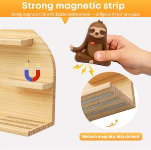 <span class=keywords><strong>Étagère</strong></span> <span class=keywords><strong>murale</strong></span> magnétique en bois pour Tonies, organisateur pour Toniebox et figurines, capacité de 45 personnages avec station de <span class=keywords><strong>charge</strong></span> - Product Image 4
