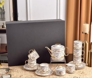 Luxury 58 Pcs Dining Room <b>Set</b> <b>Black</b> Box Europe Bone China Porcelain Dinnerware Nordic Dishes Plates Home Coffee Use Wholesale - Product Image 5